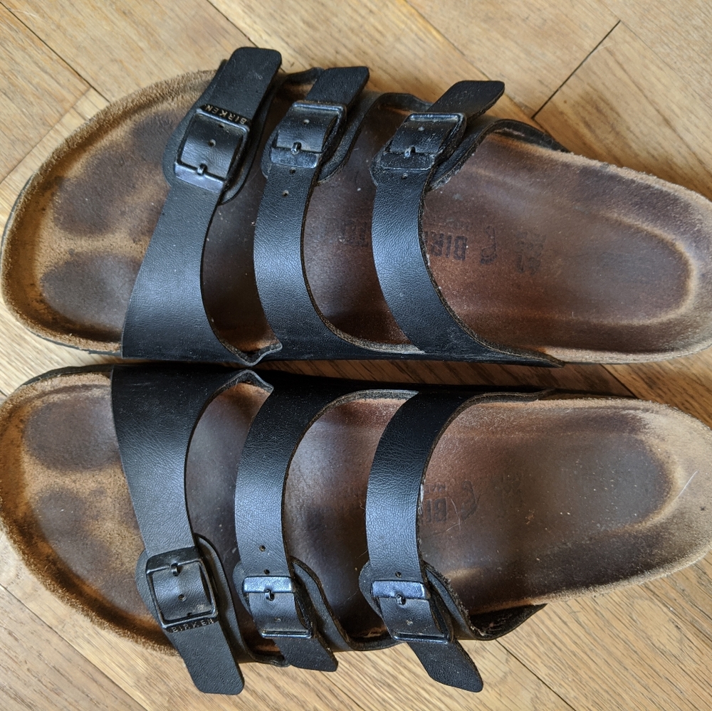 Black Florida Soft Footbed Birkenstocks
